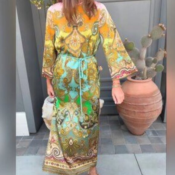 Alemais Multi Clemenza Silk Midi Dress - Picture 1 of 5